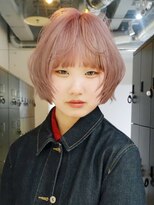 アルバム 新宿(ALBUM SHINJUKU) 顔周りレイヤーボブミディアムピンクベージュ_F21738