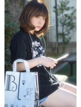 アンクルート(eNcroute) ひし形シルエットミントブラウンキュートカールミディ