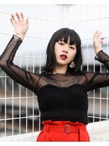 ニコヘアー(niko hair) モードな黒髪×ロブ▼LINEID@vey3047y