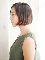 ナル 白山神社参道通り店(nalu) かきあげ前髪のワンカールボブスタイル