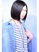 シンプルボブ×ラベンダーグレー