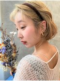 エアリーボブのカチューシャアレンジ