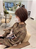 大人ブラウンショートボブ