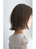 外ハネボブ×ヌーディーベージュ×シースルーバング×大人ボブ