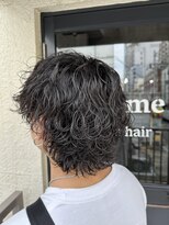 ビカムメンズヘアー 栄店(become men's hair)&nbsp;波巻きスパイラルパーマウルフ/名古屋栄メンズヘアカット眉毛