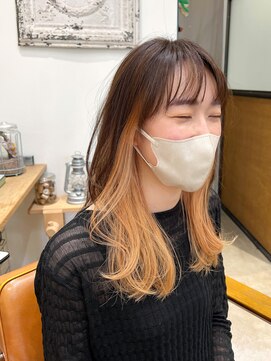 ルアン(Luann) 薄めオレンジのインナーカラー☆