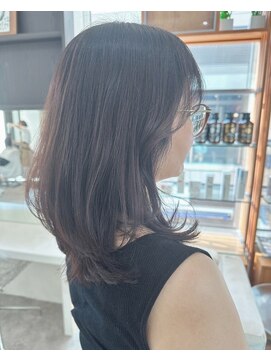 ミディアムレイヤー/肩下ボブ/結べる/鎖骨ボブ/まとまる髪型