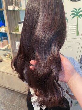 ヘアーメイクオズ(hair make O/S) |mizuho|髪質改善艶々ナチュラルピンクブラウンゆる巻きロング