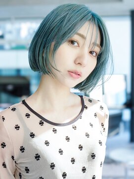 アルバム 銀座(ALBUM GINZA) 小顔透明感カラーワンレンオリーブカラー_F0167