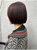 グレーベージュ黒髪レイヤーロング アッシュブラック前髪パーマ