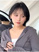  暗めカラー/ボブ/顔周り/前髪/レイヤー/髪質改善/縮毛矯正/原宿