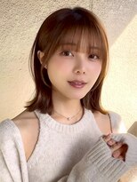 アビー 福岡天神(ABBEY) ミディアムヘアレイヤーカット前髪カット髪質改善トリートメント