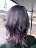 ミディアムマッシュウルフ×ラベンダーカラー