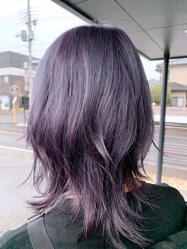 ヘアーデザイン ディードット(Hair design D.) ミディアムマッシュウルフ×ラベンダーカラー