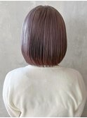 ラベンダーボブ_アースカラーくびれヘアツートンカラー_ba378091