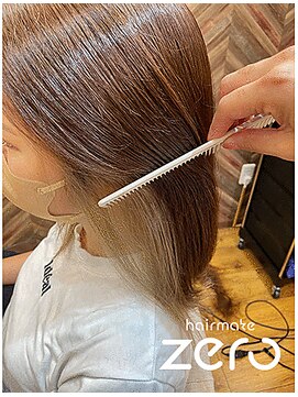 ヘアメイクゼロ 坂戸駅前店(hairmake zero) インナーカラー　ミルキーベージュ