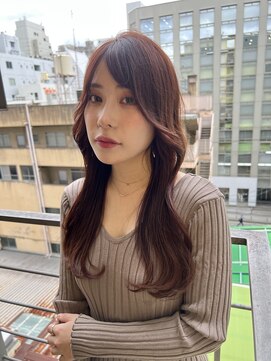 ロンド ストラーダ 心斎橋(Lond strada) 韓国前髪顔周りロング×デザインカラー[心斎橋/髪質改善]