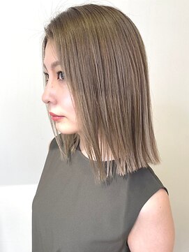 ジアン バイ ミルボン 西宮ガーデンズプラス(GIEN by milbon) ミディアムボブ/切りっぱなし/ベージュ/濱田 実果