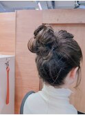 ロングヘアお団子アレンジ