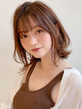 エトラ 渋谷店(etora) 前髪 ネビージュ ボブルフ 黒髪 ワンレン 小顔 "