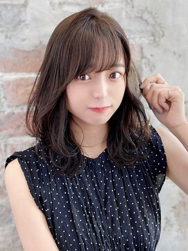 レイリー 原宿 表参道(Rayreee) 【F】似合わせ小顔バング韓国風巻き髪透明感カラー