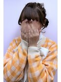 ツインおだんご♪鎖骨上の長さでもできるヘアメ