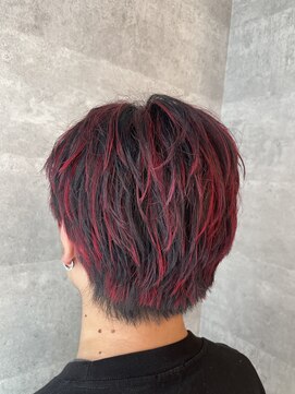 ブレイブ ヘアデザイン(BRaeVE hair design) 黒×赤メッシュ