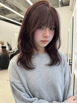 リノート バイ エゴル 太田川(Linoet by ENGOL) チェリーレッド/ピンクカラー/レイヤーカット/ブリーチカラー