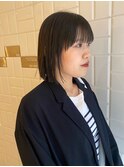 地毛風カラーストレートボブ