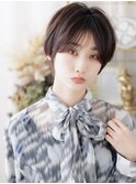 黒髪ダークアッシュシースルーナチュラルショート20代30代A21