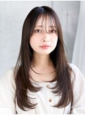 ハッシュカット/ロングウルフカット/シースルーバング