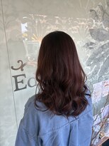 エディット アンド 緑地(Edit&)&nbsp;上品な赤みブラウンの艶ロング