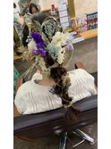 ドライフラワー 水引き 金箔 ロープアレンジ