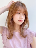 小顔前髪Aラインボブイヤリングカラーかきあげマロンベージュ♪