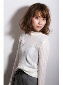アッシュベージュ＿韓国風ヘア＿ミディアムカール［東陽町］