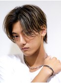 【早坂駆留】センターパートメンズウルフ毛流れスタイル◎