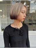 裾カラー　white blond × brown