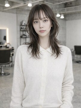 ノラ シブヤ(NORA) ワンホンレイヤーミディアムヘア顔まわりカットハッシュカット