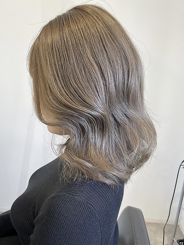エルプラスヘアー 平尾店(L+hair) 大人可愛いベージュブリーチなしレイヤーゆるふわスタイル