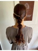 発表会♪ポニーテール バースデーヘアブライダル結婚式 お呼ばれ