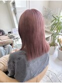 《花屋併設の美容院》ケアブリーチ×ペールピンク