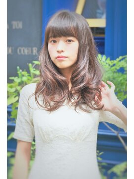 ヘアーサロン ニュアンス(HAIR SALON nuance) ぱっつんバング×ゆる巻きスタイル