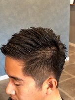 ボヌール ヘアーワークス(Bonheur hair works)&nbsp;ハーフフェード×クラシカルアシメ×黒髪