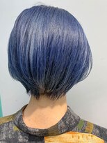 テトヘアー(teto hair) ショートボブ、ネイビーカラー、ネイビーブルー、ショートヘア