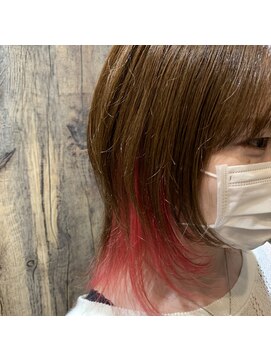 ヘアーメイク Y-21 久地店(HAIR MAKE Y-21) インナーピンクカラー