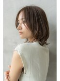 色っぽふんわり外ハネボブ/うる艶ラテベージュ/大人かわいい