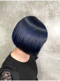 【NINO】ネイビーブルー×ショートボブ