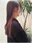 インナーカラーピンク/ボルドーカラー/暖色カラー/艶髪