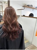 ピンクカラー/トレンド巻き/髪質改善トリートメント/艶巻き/堺市