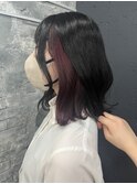 ミディアム、イヤリングカラー、カシスピンク／池袋／池袋東口店